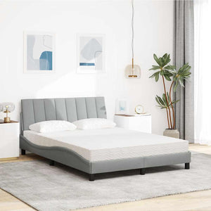 vidaXL Lit avec matelas « Hanko » Gris clair 120x200 cm Tissu