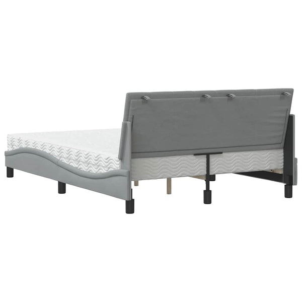 vidaXL Lit avec matelas « Hanko » Gris clair 120x200 cm Tissu