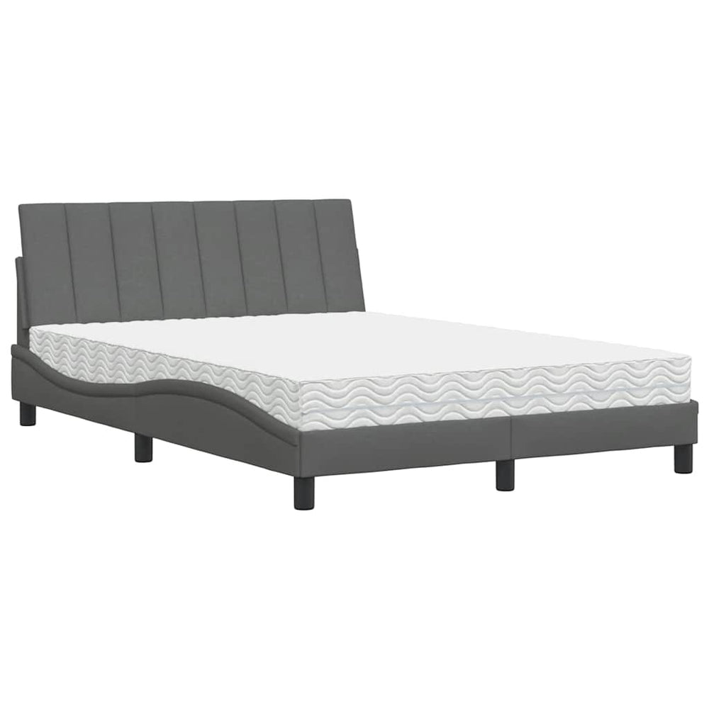 Bett mit Matratze Hanko Dunkelgrau 120x200 cm