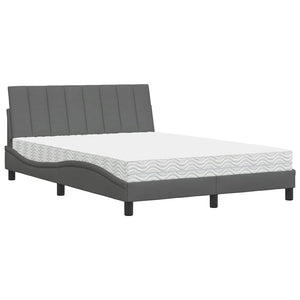 Bett mit Matratze Hanko Dunkelgrau 120x200 cm