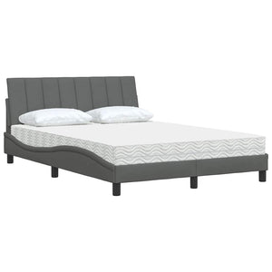 Bett mit Matratze Hanko Dunkelgrau 120x200 cm