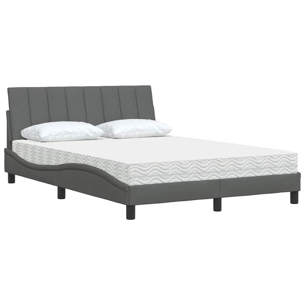 Bett mit Matratze Hanko Dunkelgrau 120x200 cm