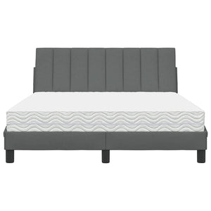 Bett mit Matratze Hanko Dunkelgrau 120x200 cm