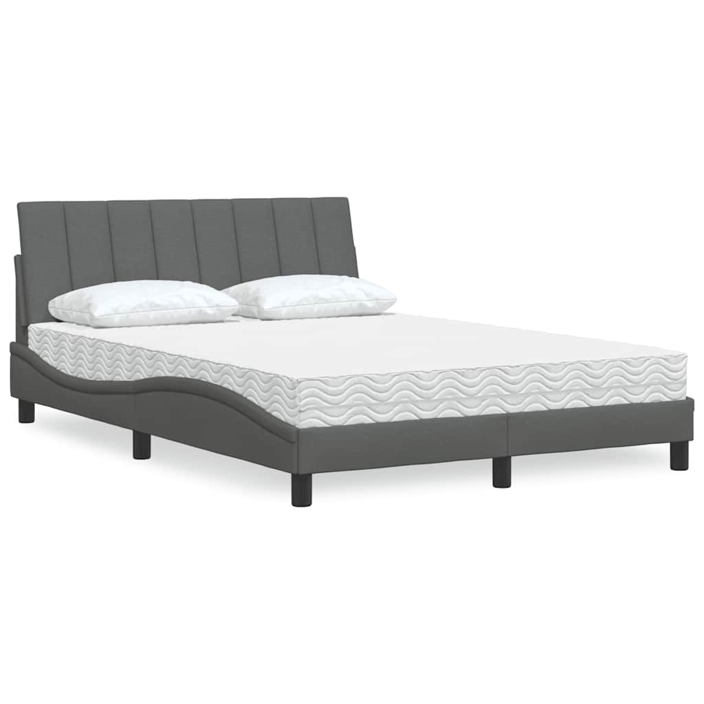 Bett mit Matratze Hanko Dunkelgrau 120x200 cm