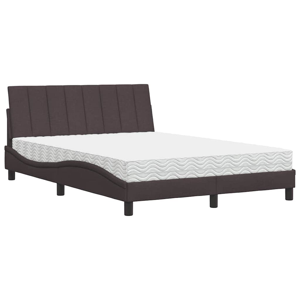 vidaXL Lit avec matelas « Hanko » Marron foncé 120x200 cm Tissu