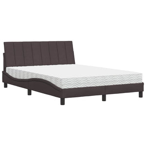 Bett mit Matratze Dunkelbraun 120x200 cm