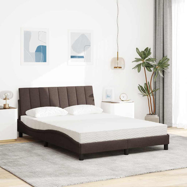 Bett mit Matratze Dunkelbraun 120x200 cm