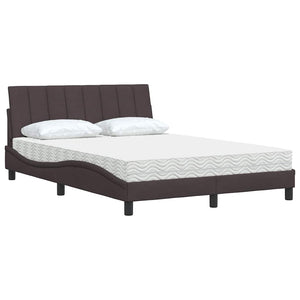 Bett mit Matratze Dunkelbraun 120x200 cm