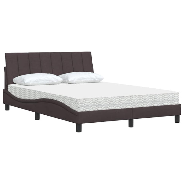 Bett mit Matratze Dunkelbraun 120x200 cm