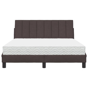 Bett mit Matratze Dunkelbraun 120x200 cm