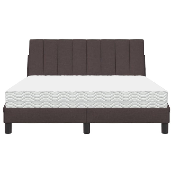 Bett mit Matratze Dunkelbraun 120x200 cm