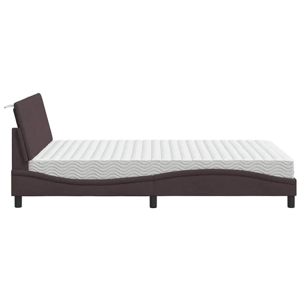 Bett mit Matratze Dunkelbraun 120x200 cm