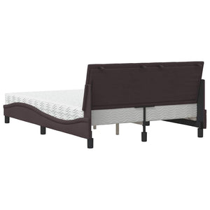 Bett mit Matratze Dunkelbraun 120x200 cm