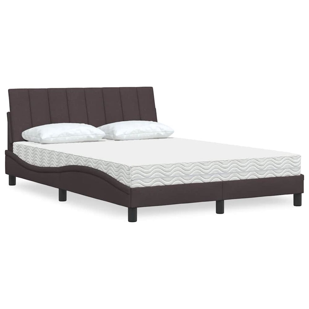 vidaXL Lit avec matelas « Hanko » Marron foncé 120x200 cm Tissu