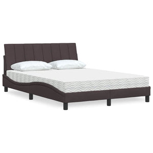 Bett mit Matratze Dunkelbraun 120x200 cm