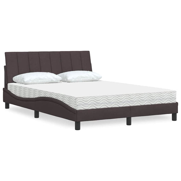 Bett mit Matratze Dunkelbraun 120x200 cm