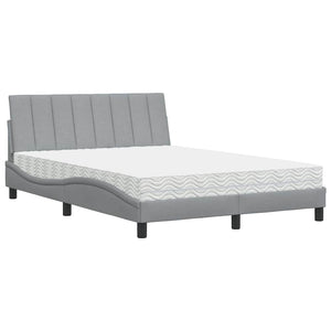 Bett mit Matratze Hanko Hellgrau 140x190 cm