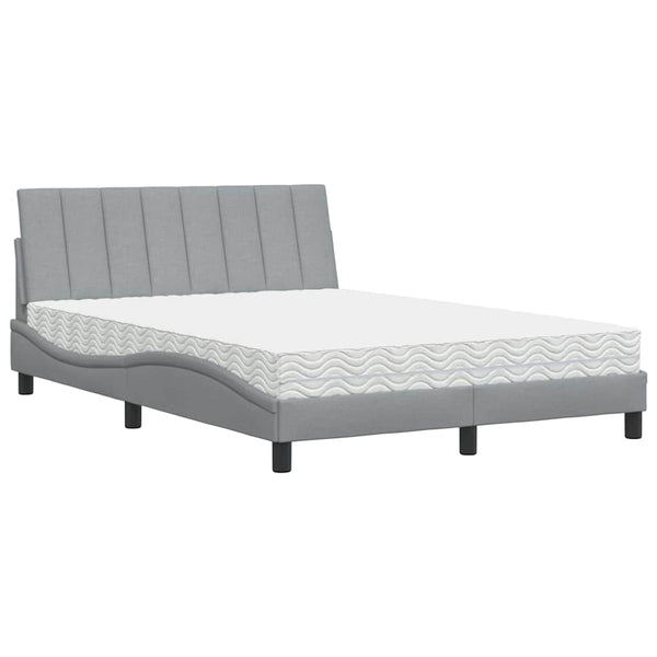 Bett mit Matratze Hanko Hellgrau 140x190 cm