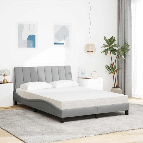 Bett mit Matratze Hanko Hellgrau 140x190 cm