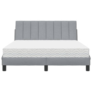 Bett mit Matratze Hanko Hellgrau 140x190 cm