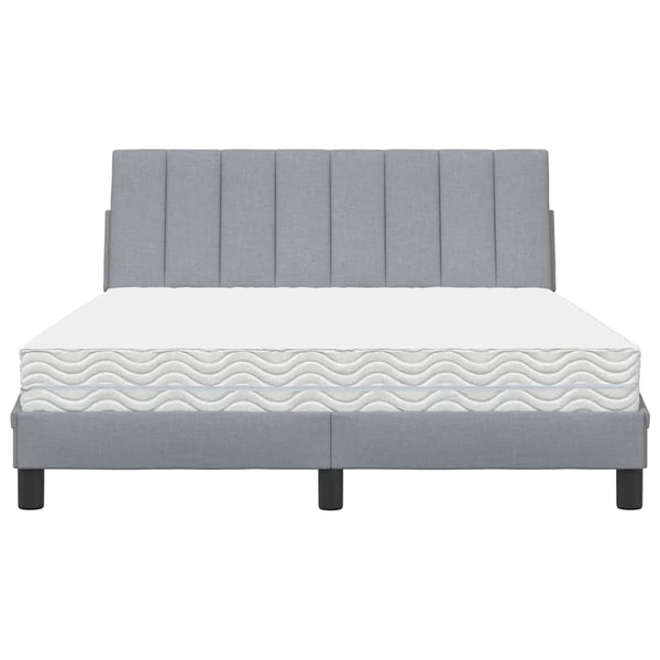 Bett mit Matratze Hanko Hellgrau 140x190 cm