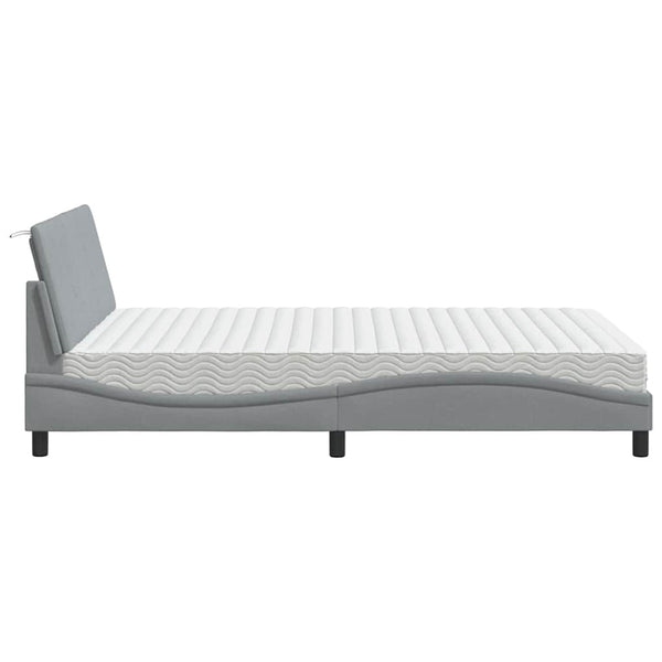 Bett mit Matratze Hanko Hellgrau 140x190 cm