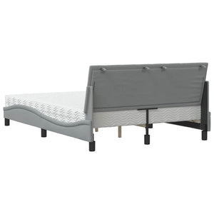 Bett mit Matratze Hanko Hellgrau 140x190 cm