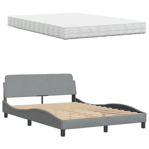 Bett mit Matratze Hanko Hellgrau 140x190 cm