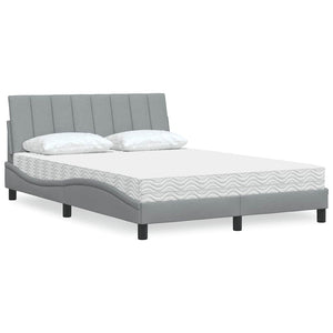 Bett mit Matratze Hanko Hellgrau 140x190 cm