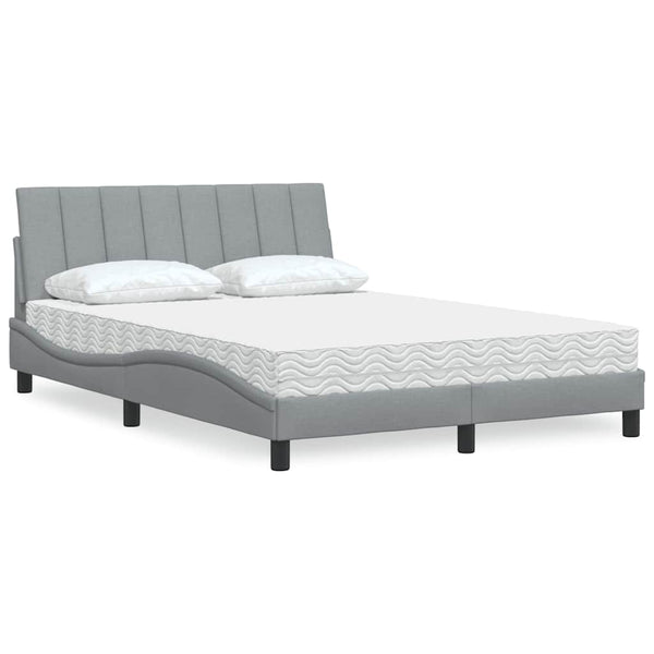 Bett mit Matratze Hanko Hellgrau 140x190 cm