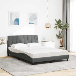 Bett mit Matratze Hanko Dunkelgrau 140x190 cm