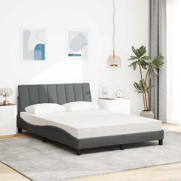 Bett mit Matratze Hanko Dunkelgrau 140x190 cm