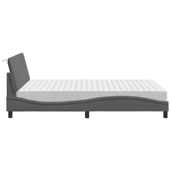 Bett mit Matratze Hanko Dunkelgrau 140x190 cm