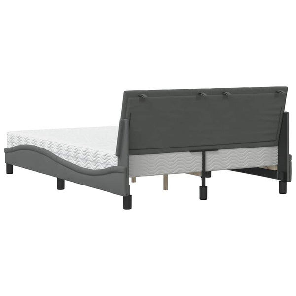 Bett mit Matratze Hanko Dunkelgrau 140x190 cm