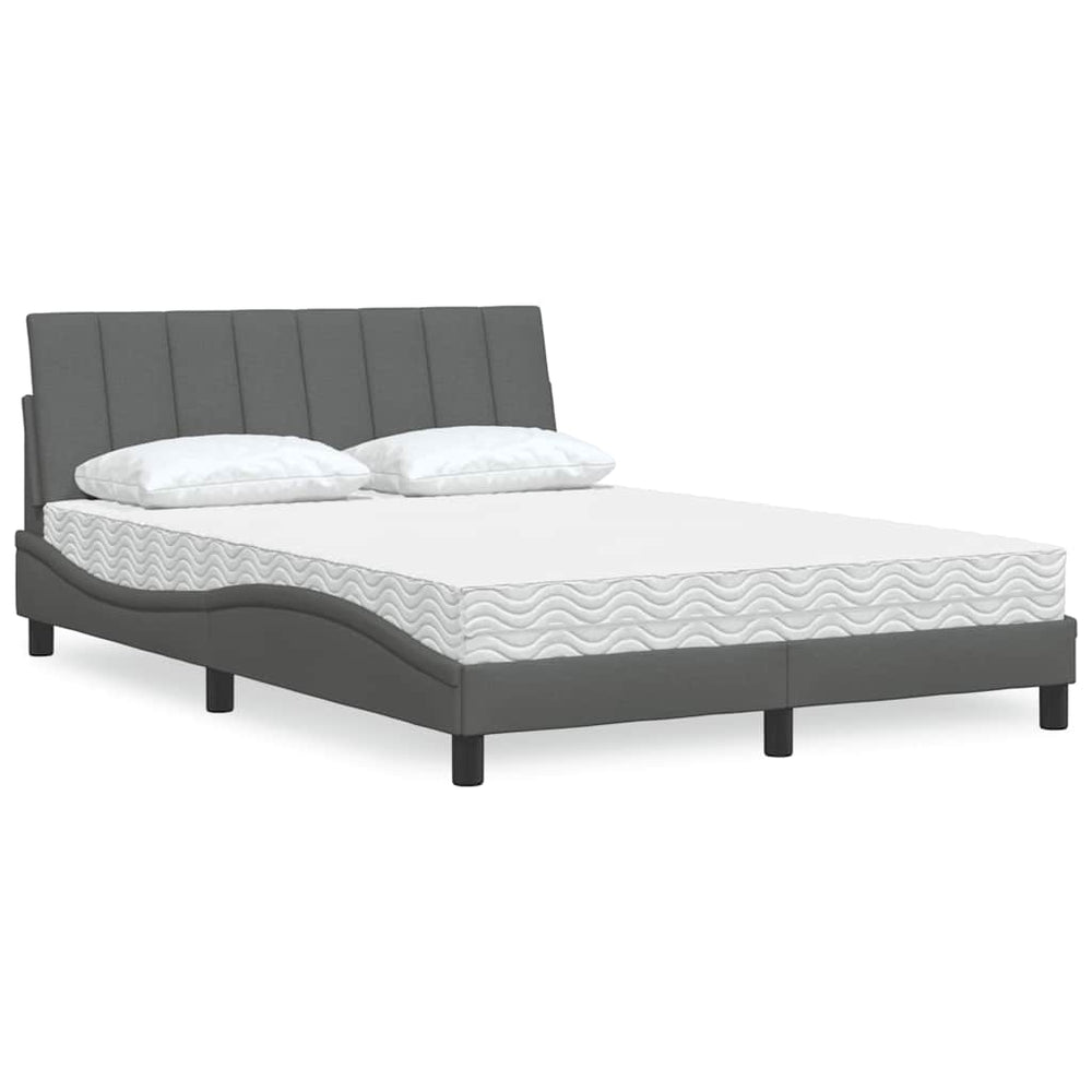 Bett mit Matratze Hanko Dunkelgrau 140x190 cm