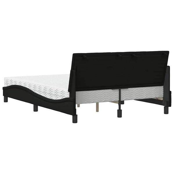 Bett mit Matratze Hanko Schwarz 140x190 cm