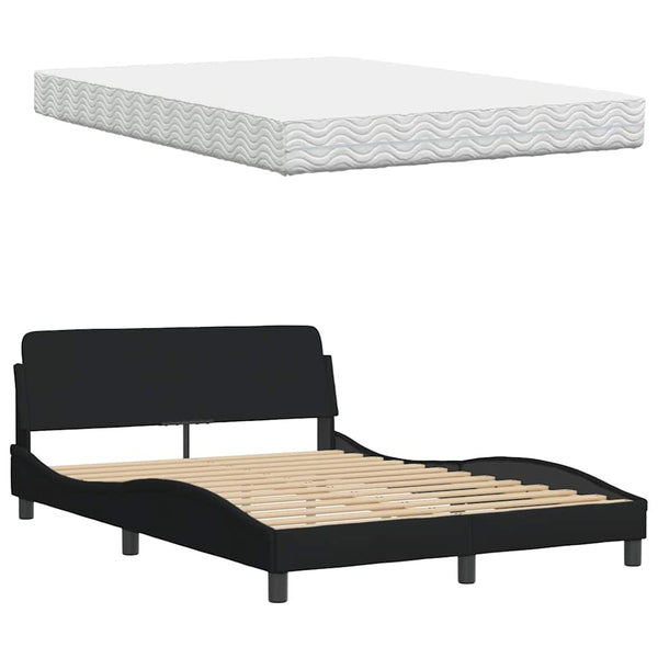Bett mit Matratze Hanko Schwarz 140x190 cm