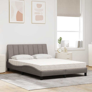Bett mit Matratze Hanko Taupe 140x190 cm