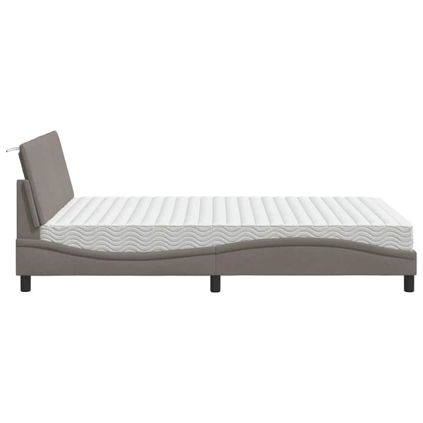 Bett mit Matratze Hanko Taupe 140x190 cm