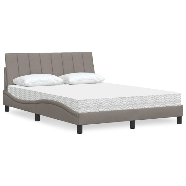 Bett mit Matratze Hanko Taupe 140x190 cm