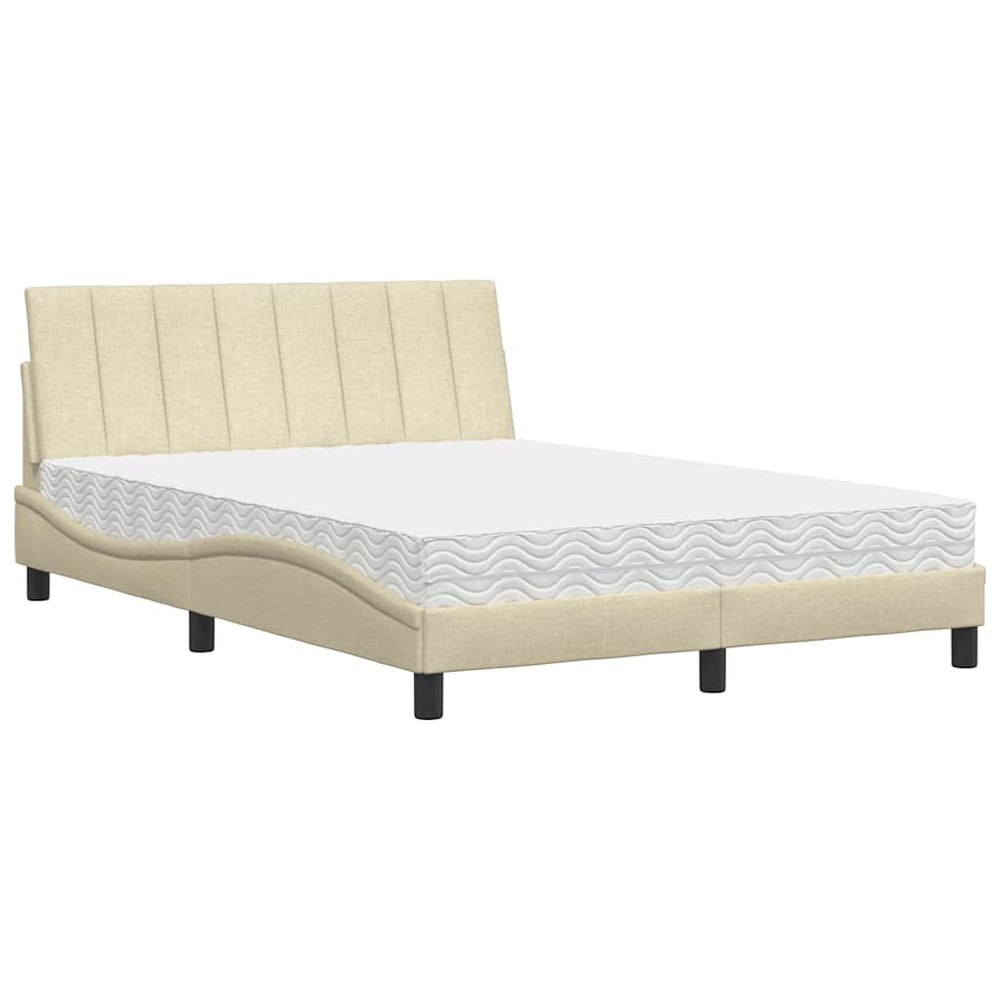 Bett mit Matratze Hanko Creme 140x190 cm