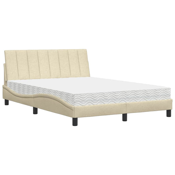 Bett mit Matratze Hanko Creme 140x190 cm