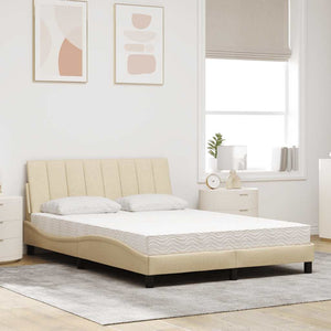 Bett mit Matratze Hanko Creme 140x190 cm