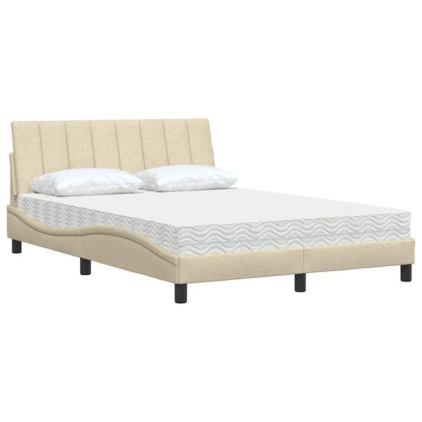 Bett mit Matratze Hanko Creme 140x190 cm