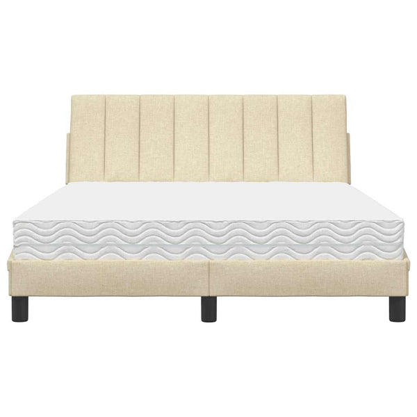 Bett mit Matratze Hanko Creme 140x190 cm