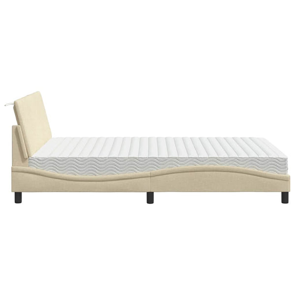 Bett mit Matratze Hanko Creme 140x190 cm