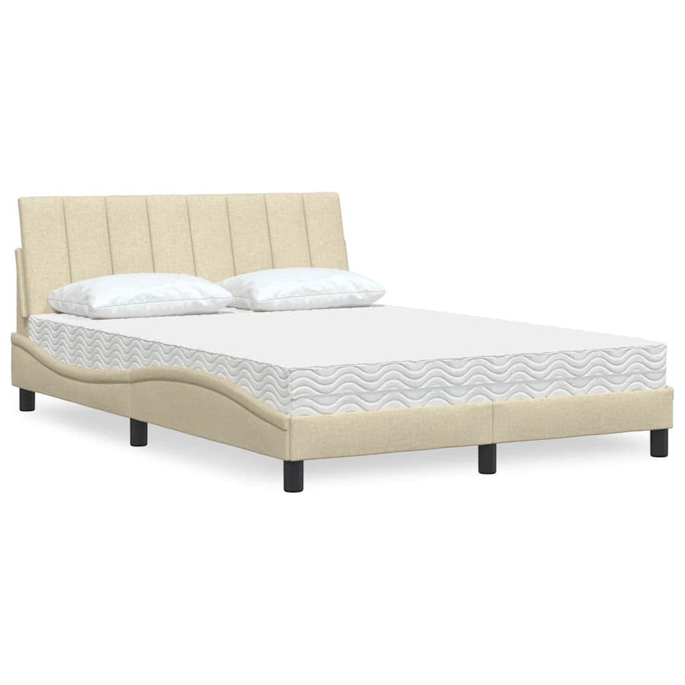 Bett mit Matratze Hanko Creme 140x190 cm