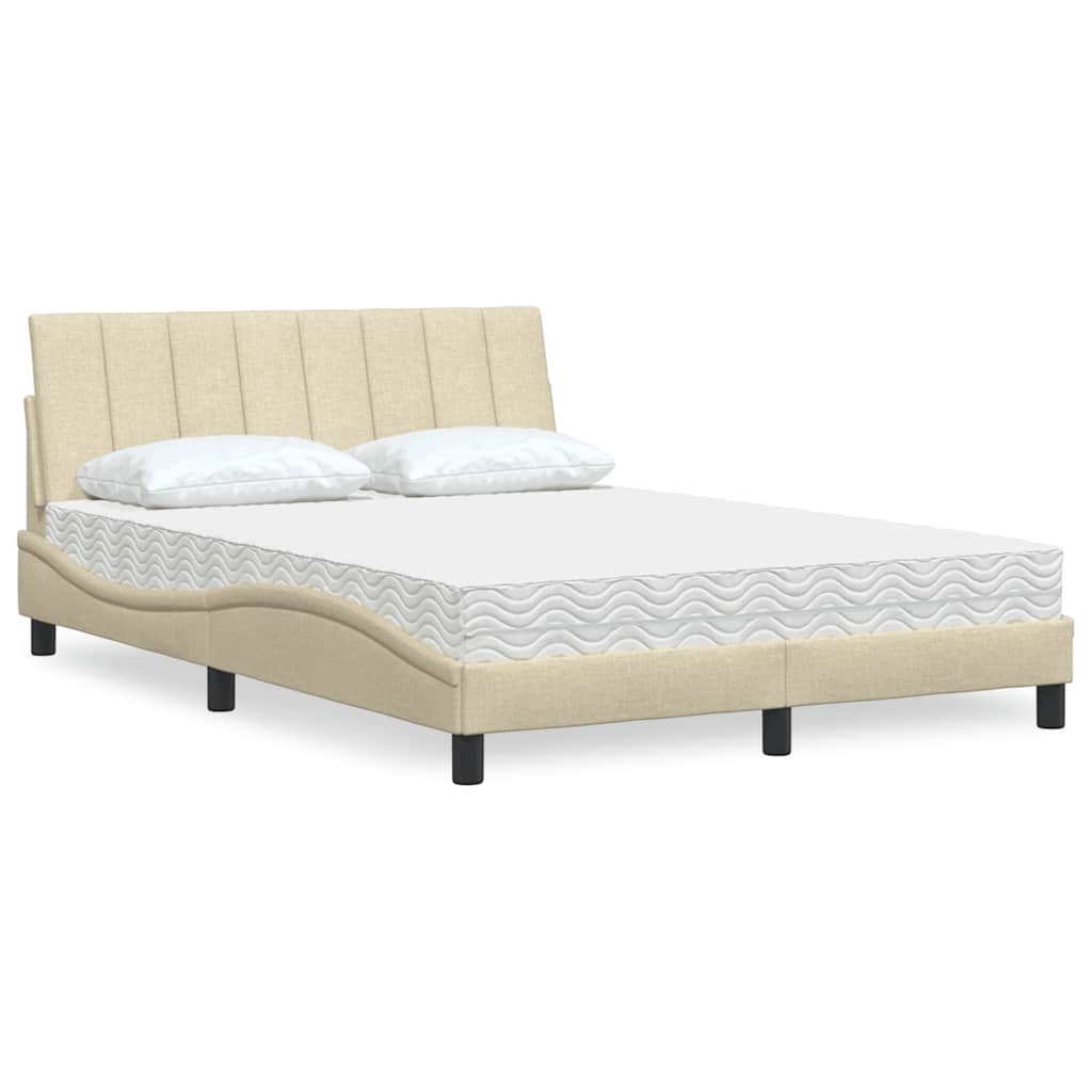 Bett mit Matratze Hanko Creme 140x190 cm
