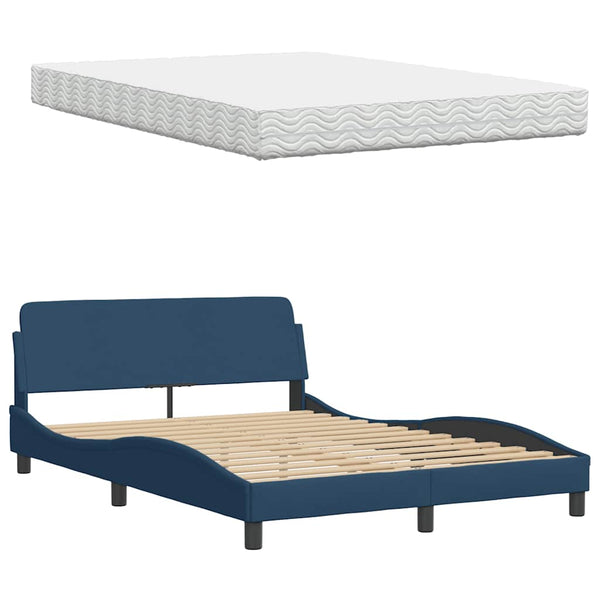 Bett mit Matratze Hanko Blau 140x190 cm