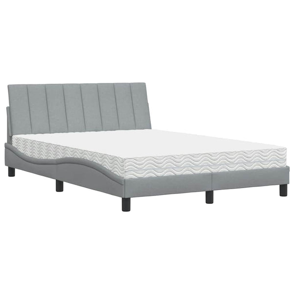 Bett mit Matratze Hanko Hellgrau 140x200 cm